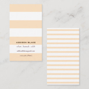 Tarjeta De Visita Simple Classic Stripes Crema Minimalista