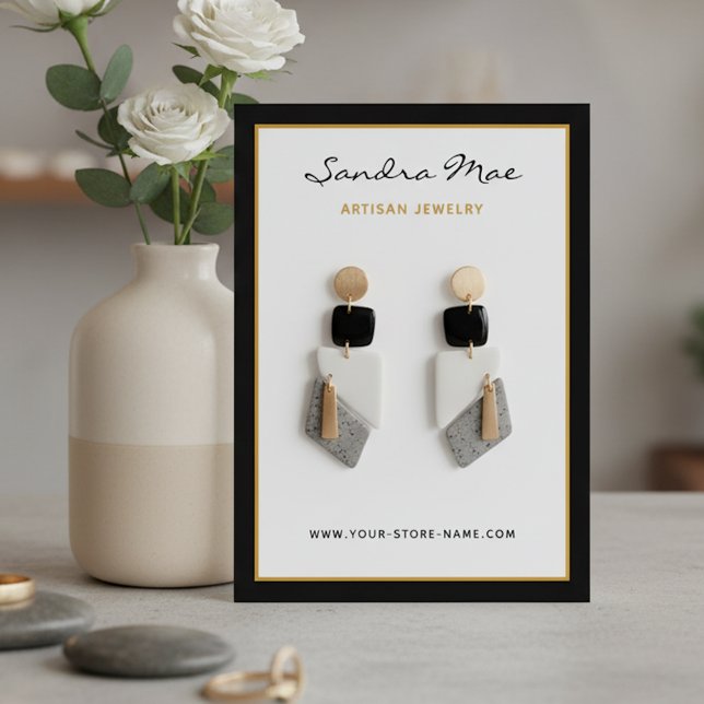 Tarjeta De Visita Simple Classy Earring Jewelry Display Card (Subido por el creador)