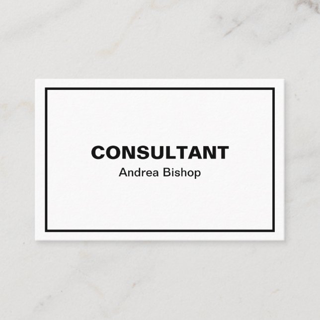 Tarjeta De Visita Simple Clean Frame Classic (Anverso)