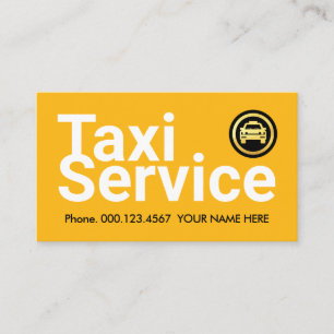Tarjeta De Visita Simple coche de taxi minimalista amarillo