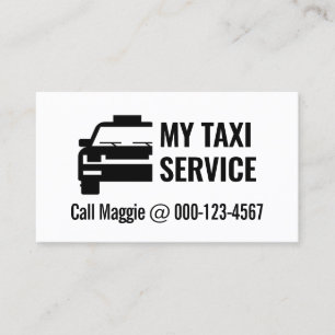 Tarjeta De Visita Simple Coche de Taxi Retro Conduciendo Cabina