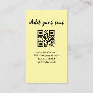 Tarjeta De Visita simple código QR personalizado añade el texto de t
