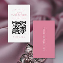 Simple Código QR Rosa Sonrojado Deja una Reseña 