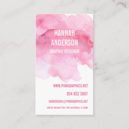 Tarjeta de visita simple color agua rosa