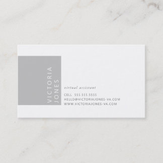 Tarjeta De Visita SIMPLE COLOR moderno minimalista gris plateado