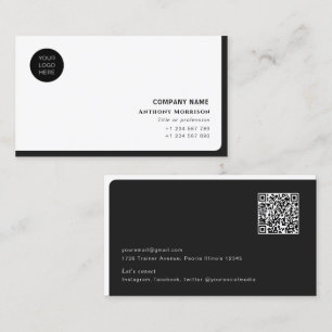 Tarjeta De Visita Simple compañía profesional de código QR con lo
