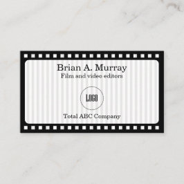 Tarjeta De Visita Simple con carrete de película y video moderno 