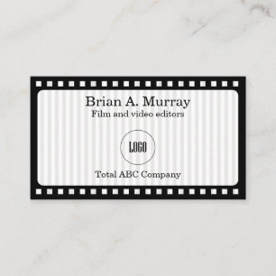 Tarjeta De Visita Simple con carrete de película y video moderno 