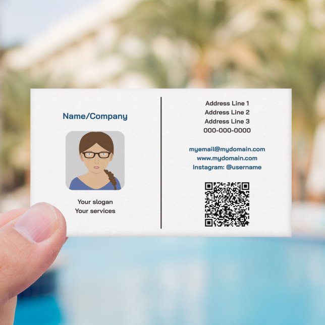 Tarjeta de visita simple con foto (Simple Business Card with Photo)