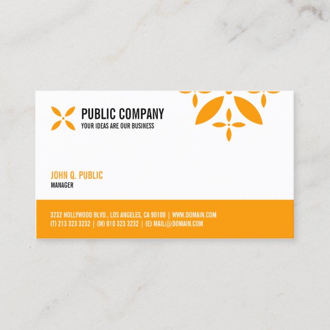 Tarjeta De Visita Simple Corporativo De Un Lado (Anverso)