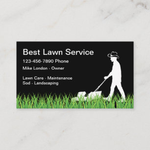Tarjeta De Visita Simple Cowboy Theme Lawn Mowing Business Card