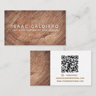 Tarjeta De Visita Simple Creative Wood Texture Rustic Carpenter