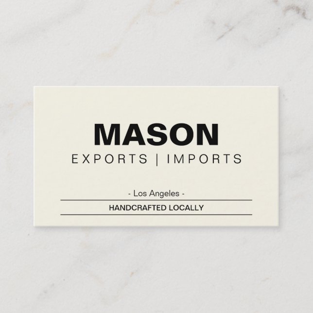 Tarjeta De Visita Simple | Crema (Anverso)