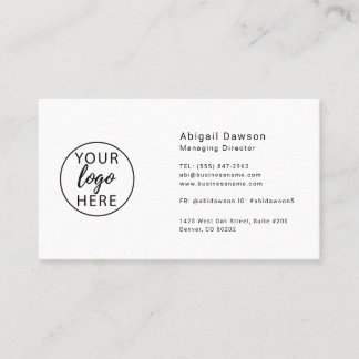 Tarjeta De Visita Simple Custom Logo Business Card