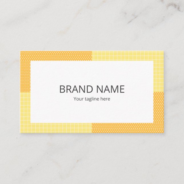 Tarjeta De Visita Simple Cute Yellow Orange Dot Check Pattern Backgr (Anverso)