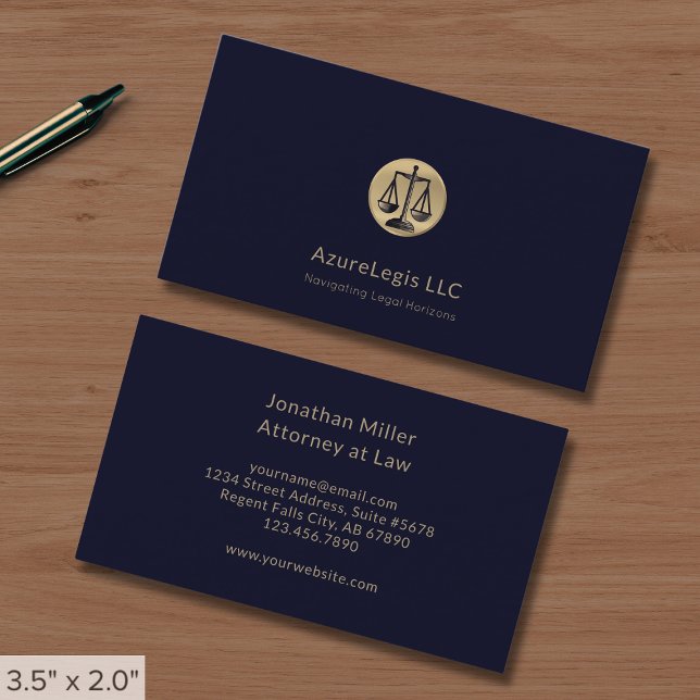 Tarjeta de visita simple de abogado con emblema de (Subido por el creador)