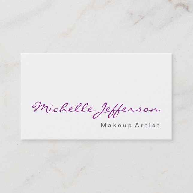 Tarjeta de visita simple de artista de maquillaje  (Anverso)