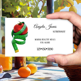 Tarjeta de visita simple de dietista nutricionista