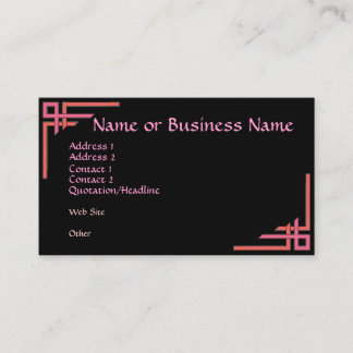 Tarjeta de visita simple de estilo Art Déco rosa