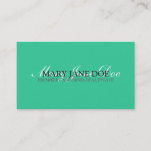 Tarjeta de visita simple de la verde menta