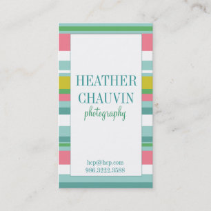 Tarjeta de visita simple de las rayas coloridas