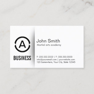 Tarjeta de visita simple de los artes marciales