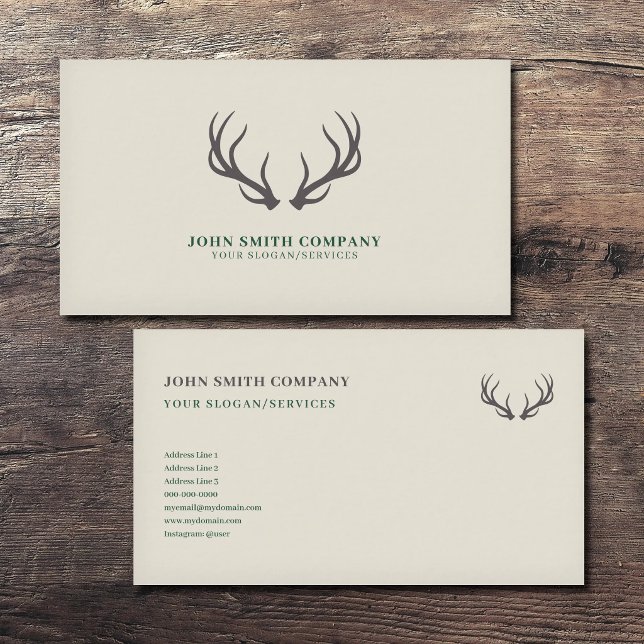 Tarjeta De Visita Simple Deer Antlers (Simple Deer Antlers Business Card)
