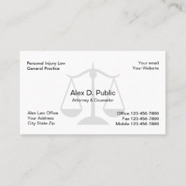 Tarjeta de visita simple del abogado