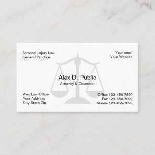Tarjeta de visita simple del abogado