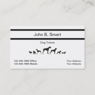 Tarjeta de visita simple del adiestrador de perros