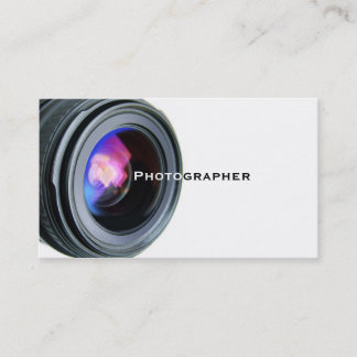 Tarjeta de visita simple del fotógrafo del blanco