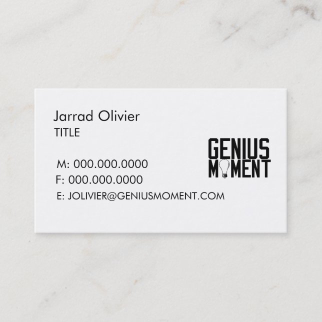 Tarjeta de visita simple del logotipo (Anverso)
