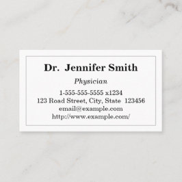 Tarjeta de visita simple del médico