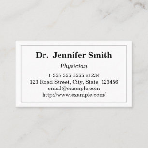 Tarjeta de visita simple del médico