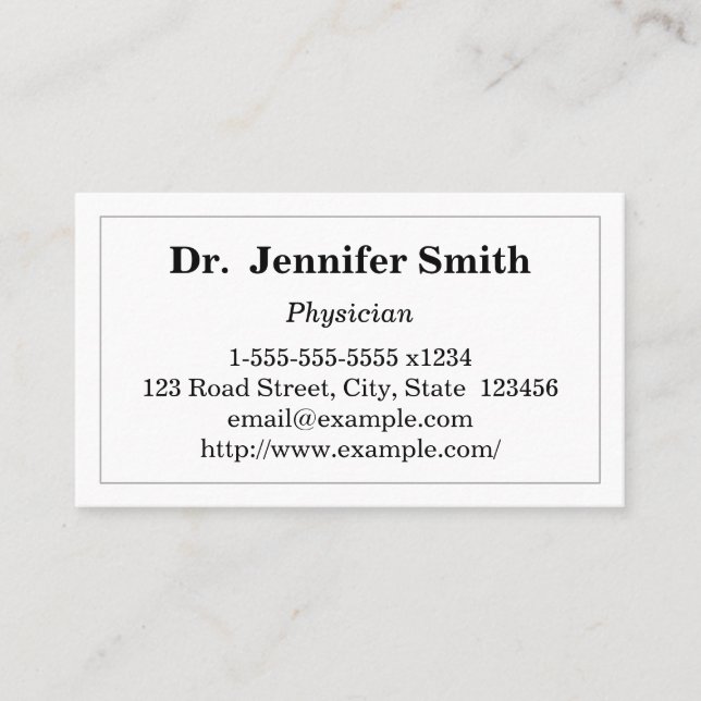 Tarjeta de visita simple del médico (Anverso)