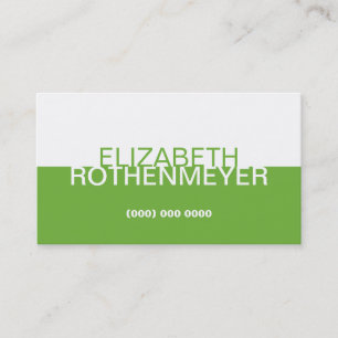 Tarjeta de visita simple del panel de la verde