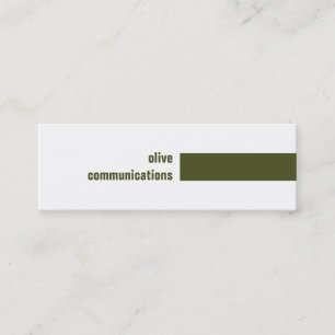 Tarjeta de visita simple del verde verde oliva