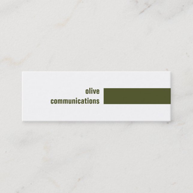 Tarjeta de visita simple del verde verde oliva (Anverso)