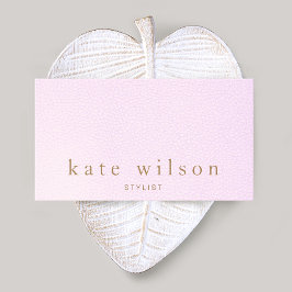 Tarjeta De Visita Simple Elegant Pink Leather Beauty Salon