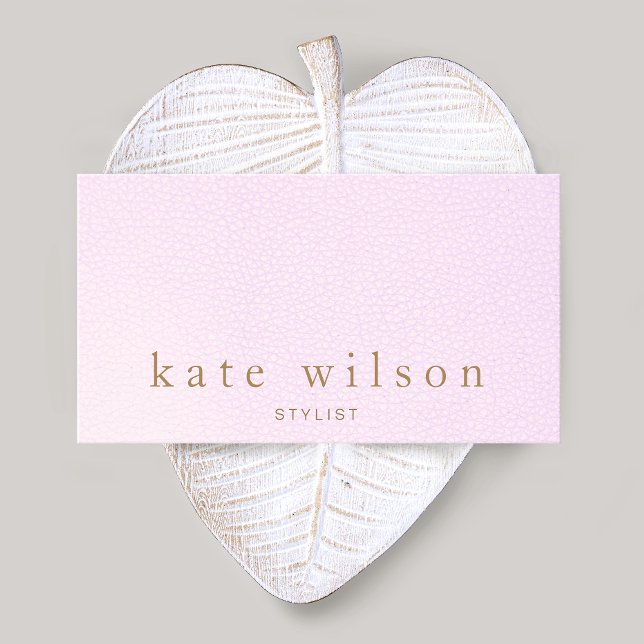 Tarjeta De Visita Simple Elegant Pink Leather Beauty Salon (Subido por el creador)