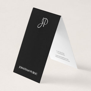 Tarjeta De Visita Simple elegante blanco del negro moderno del