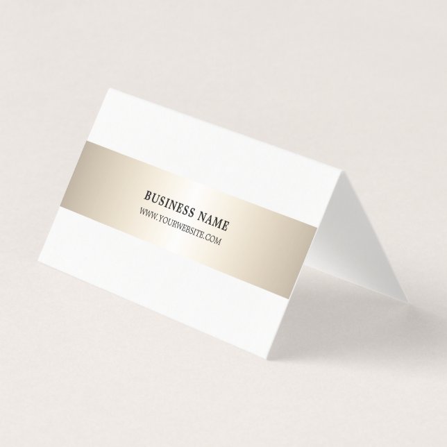 Tarjeta De Visita Simple Elegante Faux Metalizado Stripe Negocios Do (Anverso)