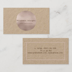 Tarjeta De Visita Simple Elegante Kraft Punto Dorado Rosa
