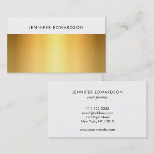 Tarjeta De Visita Simple elegante oro blanco profesional