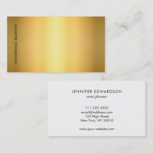 Tarjeta De Visita Simple elegante oro blanco profesional