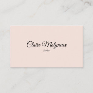 Tarjeta De Visita Simple Elegante Rosa Rubor Escritura Profesional