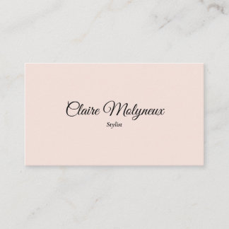 Tarjeta De Visita Simple Elegante Rosa Rubor Escritura Profesional