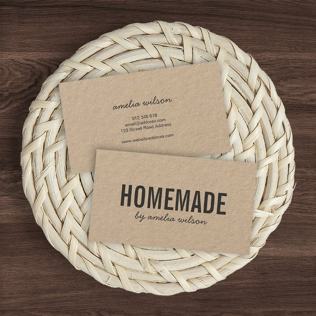 Tarjeta De Visita Simple Elegante Rústico Casero Kraft (Subido por el creador)