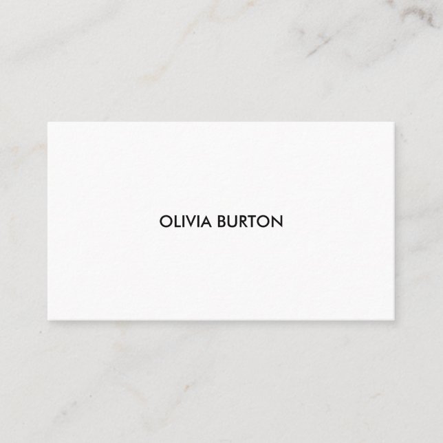 Tarjeta de visita simple en blanco y negro. (Anverso)