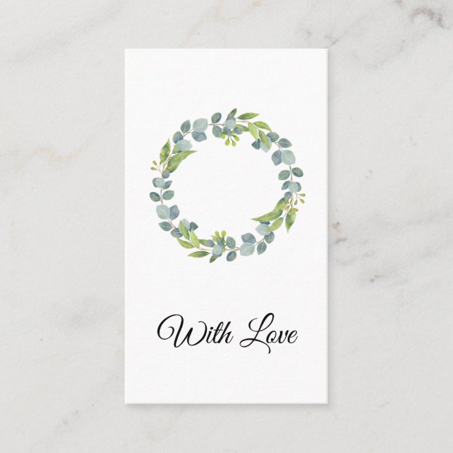 Tarjeta De Visita Simple Eucalyptus Wreath Wedding Card - Blank (Anverso)